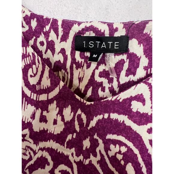 1.State NWT Dress Size MED Purple White Maxi Sleeveless - Picture 6 of 7